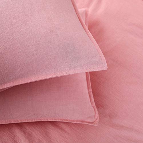 SORMAG 100% Washed Cotton Duvet Cover 3 Piece, Comforter Cover California King Size, Ultra Soft with Zipper Closure, Corner Ties, Simple Bedding Style, Gray White Plaid