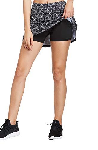 Cityoung Women's Casual Pleated Tennis Golf Skirt with Underneath Shorts Running Skorts