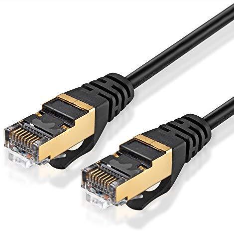 TNP Cat6 Ethernet Patch Cable (10 Feet) - Professional Gold Plated Snagless RJ45 Connector Computer Networking LAN Wire Cord Plug Premium Shielded Twisted Pair (White)