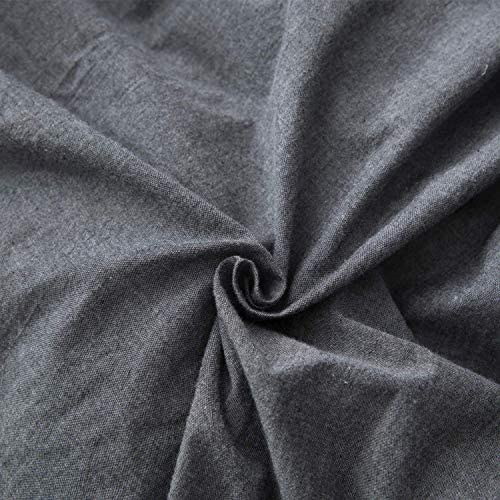 SORMAG 100% Washed Cotton Duvet Cover 3 Piece, Comforter Cover California King Size, Ultra Soft with Zipper Closure, Corner Ties, Simple Bedding Style, Gray White Plaid