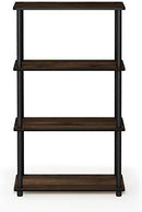 Furinno (99557BK/GY) Turn-N-Tube 4-Tier Multipurpose Shelf Display Rack - Black/Grey