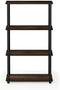 Furinno (99557BK/GY) Turn-N-Tube 4-Tier Multipurpose Shelf Display Rack - Black/Grey