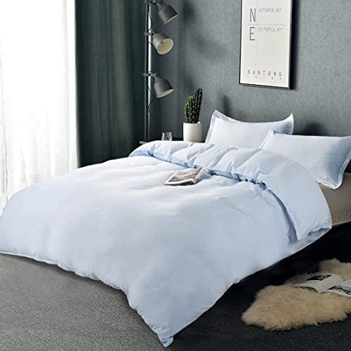 Balichun Duvet Cover Set King Size White Premium with Zipper Closure Hotel Quality Wrinkle and Fade Resistant Ultra Soft -3 Piece-1 Comforter Cover Matching 2 Pillow Shams