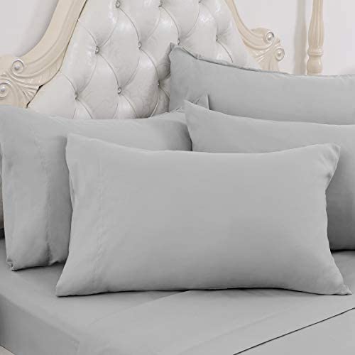 BYSURE Hotel Luxury Bed Sheets Set 4 Piece(Twin, Black) - Super Soft 1800 Thread Count 100% Microfiber Sheets with Deep Pockets, Wrinkle & Fade Resistant