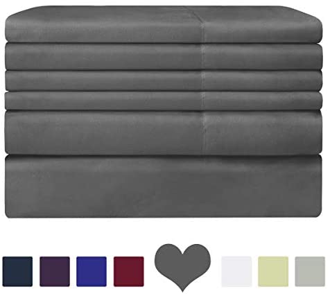 BYSURE Hotel Luxury Bed Sheets Set 4 Piece(Twin, Black) - Super Soft 1800 Thread Count 100% Microfiber Sheets with Deep Pockets, Wrinkle & Fade Resistant