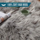 PAGISOFE Soft Faux Sheepskin Fluffy Rugs for Bedroom Kids Room, High Pile Faux Fur Area Rug Bedside Floor Carpet Photography, 3x5 Feet Rectangular Grey