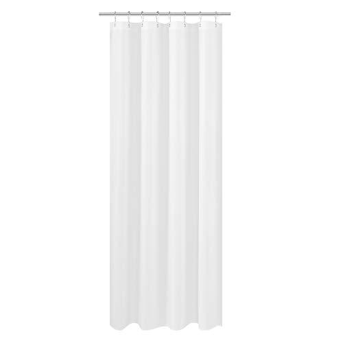 N&Y HOME Caregiver Attendant 36 inches Height Weighted Fabric Shower Curtain Machine Washable,Water Repellent Bathroom Curtains with Grommets, White, 48x36 inch