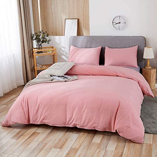 SORMAG 100% Washed Cotton Duvet Cover 3 Piece, Comforter Cover California King Size, Ultra Soft with Zipper Closure, Corner Ties, Simple Bedding Style, Gray White Plaid