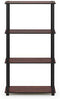 Furinno (99557BK/GY) Turn-N-Tube 4-Tier Multipurpose Shelf Display Rack - Black/Grey