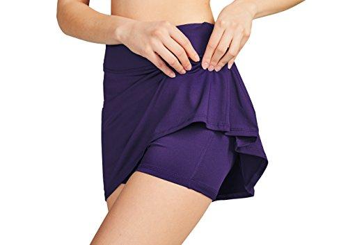 Cityoung Women's Casual Pleated Tennis Golf Skirt with Underneath Shorts Running Skorts