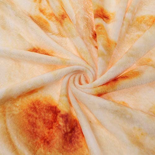 LetsFunny Realistic Food Novelty Blanket, Soft and Cozy Fleece, Perfectly Round Tortilla Throws Blanket (Donut&Coffee, 59 inches)