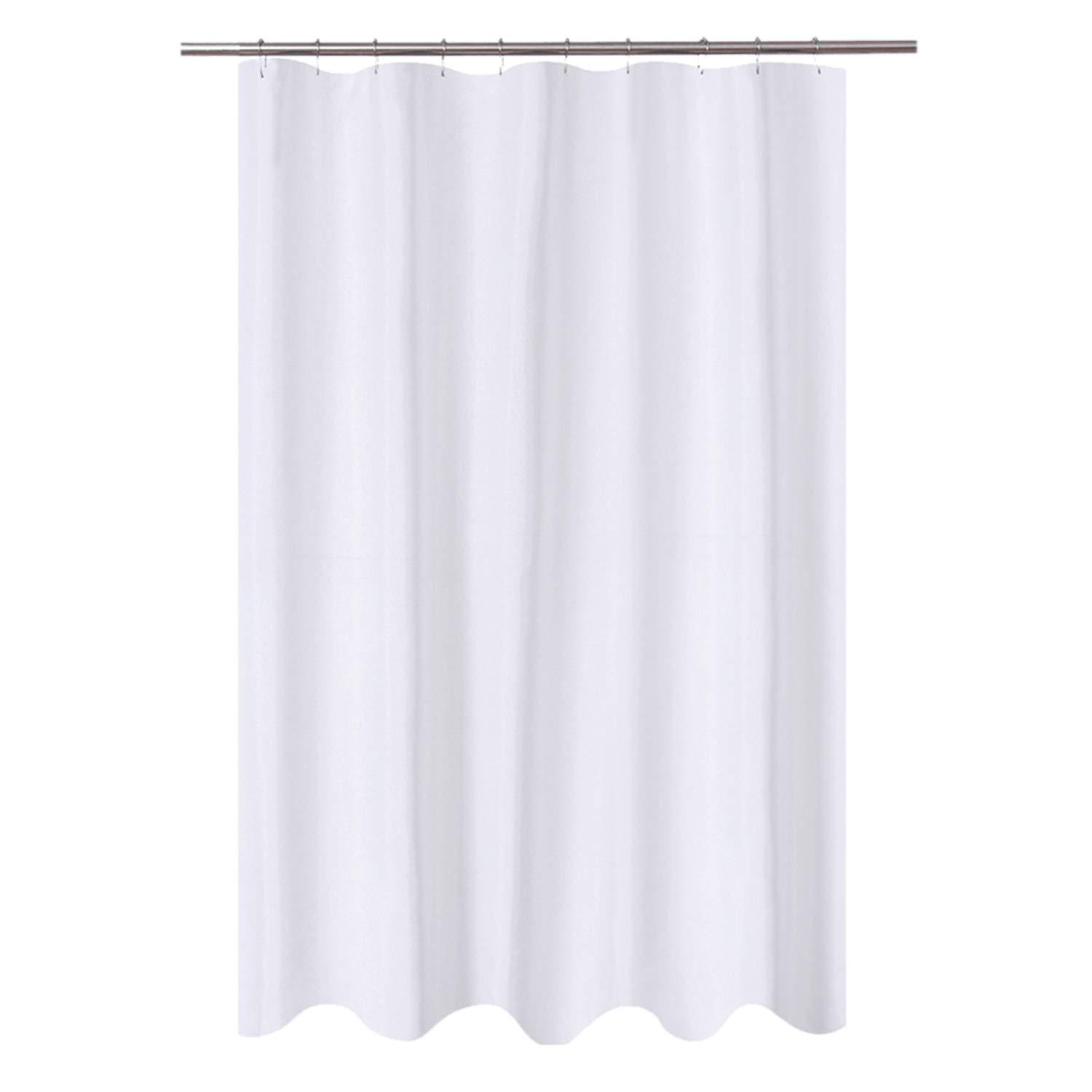 N&Y HOME Caregiver Attendant 36 inches Height Weighted Fabric Shower Curtain Machine Washable,Water Repellent Bathroom Curtains with Grommets, White, 48x36 inch